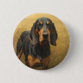 Black and Tan Coonhound Ronde Button 5,7 Cm (Voorkant)