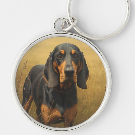 Black and Tan Coonhound Sleutelhanger (Voorkant)