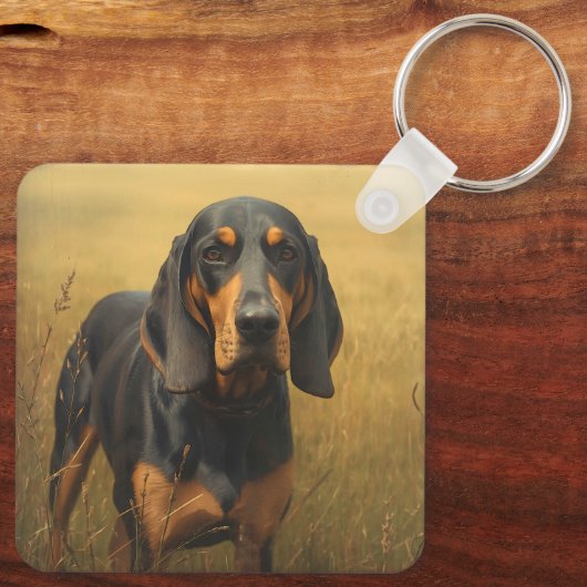 Black and Tan Coonhound Sleutelhanger (Achterkant)