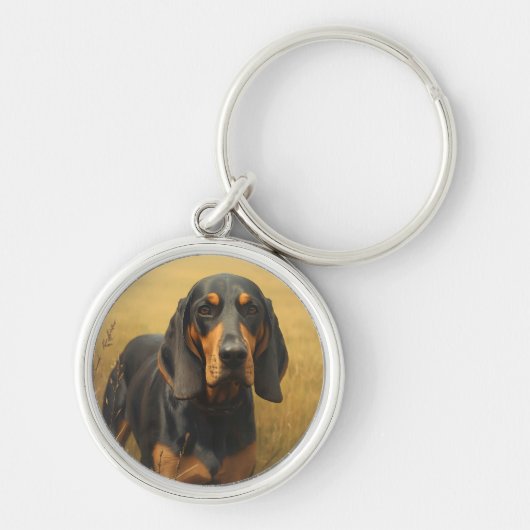 Black and Tan Coonhound Sleutelhanger (Voorkant)