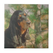 Black and Tan Coonhound Tile Tegeltje (Voorkant)