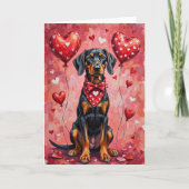 Black and Tan Coonhound Valentine Dog Kaart (Voorkant)