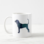 Black and Tan Coonhound Waterverf Silhouette Koffiemok (Links)