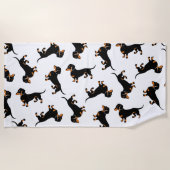 Black and Tan Dachshund Birthday Party Strandlaken (Voorkant)