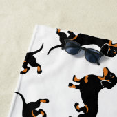 Black and Tan Dachshund Birthday Party Strandlaken (In situ)