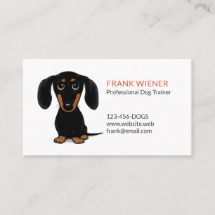 Black and Tan Dachshund Cute Doxie Cartoon Dog Visitekaartje