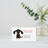 Black and Tan Dachshund | Cute Doxie Cartoon Dog Visitekaartje (Staand voorkant)