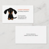 Black and Tan Dachshund | Cute Doxie Cartoon Dog Visitekaartje (Voorkant / Achterkant)