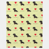Black and Tan Dachshund Cute Eyes Fleece Deken (Voorkant)