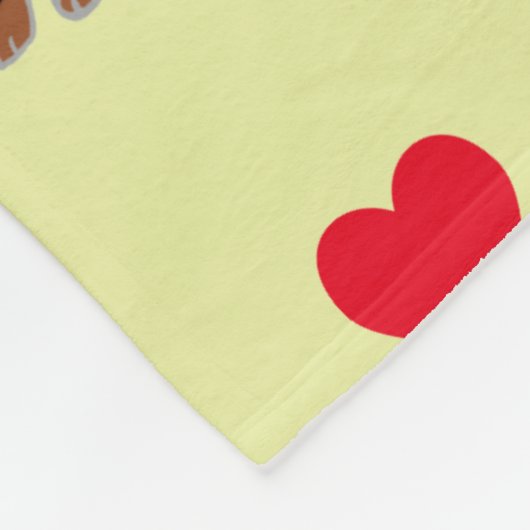 Black and Tan Dachshund Cute Eyes Fleece Deken (Hoek)