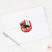 Black and Tan Dachshund Cute Eyes Santa Ronde Sticker (Envelop)