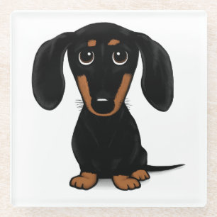 Black and Tan Dachshund Cute Weiner Dog Glazen Onderzetter