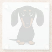 Black and Tan Dachshund Cute Weiner Dog Glazen Onderzetter (Achterkant)