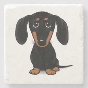 Black and Tan Dachshund Cute Wiener Dog Stenen Onderzetter