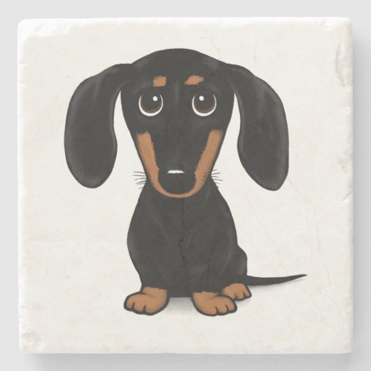Black and Tan Dachshund Cute Wiener Dog Stenen Onderzetter (Voorkant)