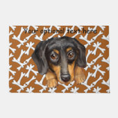 Black and Tan Dachshund Doormat Deurmat (Voorkant)