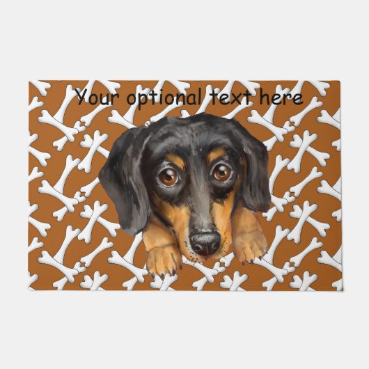 Black and Tan Dachshund Doormat Deurmat (Voorkant)