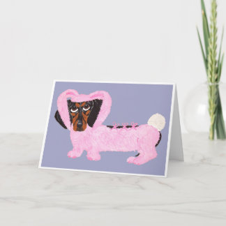 Black and Tan Dachshund Easter Bunny Card Kaart