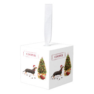 Black and Tan Dachshund Funny Kersthond Decoratie