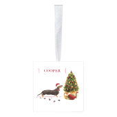 Black and Tan Dachshund Funny Kersthond Decoratie (Rechts)