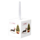 Black and Tan Dachshund Funny Kersthond Decoratie (Achter hoekig)