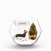 Black and Tan Dachshund Funny Kersthond Fotoblokken (Voorkant)