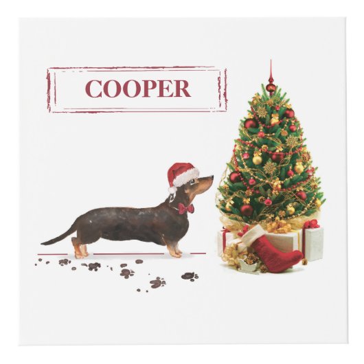 Black and Tan Dachshund Funny Kersthond Kubus (Rechts)