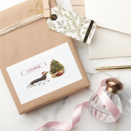 Black and Tan Dachshund Funny Kersthond Rechthoekige Sticker