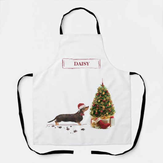 Black and Tan Dachshund Funny Kersthond Schort (Voorkant)