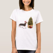 Black and Tan Dachshund Funny Kersthond T-shirt (Voorkant)