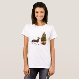 Black and Tan Dachshund Funny Kersthond T-shirt
