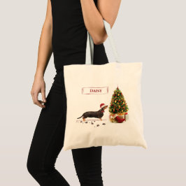 Black and Tan Dachshund Funny Kersthond Tote Bag