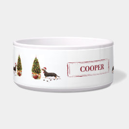 Black and Tan Dachshund Funny Kersthond Voerbakje