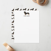 Black and Tan Dachshund Notitiekaartje (Voorkant / Achterkant in situ)