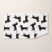 Black and Tan Dachshund Pattern Bad Handdoek (Handdoek)