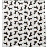 Black and Tan Dachshund Pattern Douchegordijn (Voorkant)
