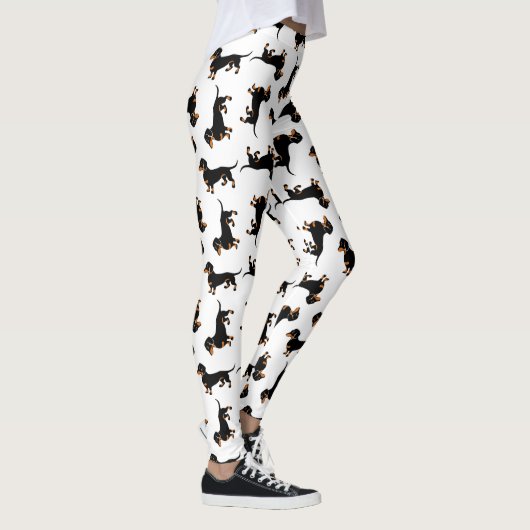 Black and Tan Dachshund Pattern Leggings (Rechts)