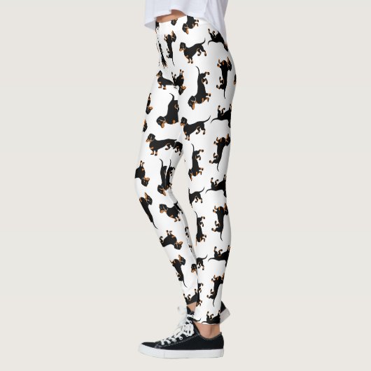 Black and Tan Dachshund Pattern Leggings (Links)