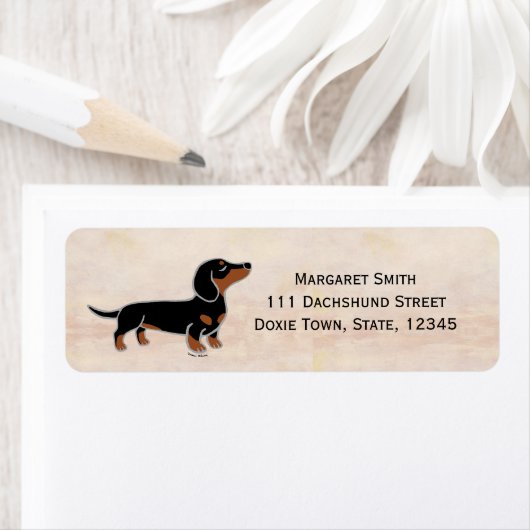 Black and Tan Dachshund Posing Etiket (Insitu)