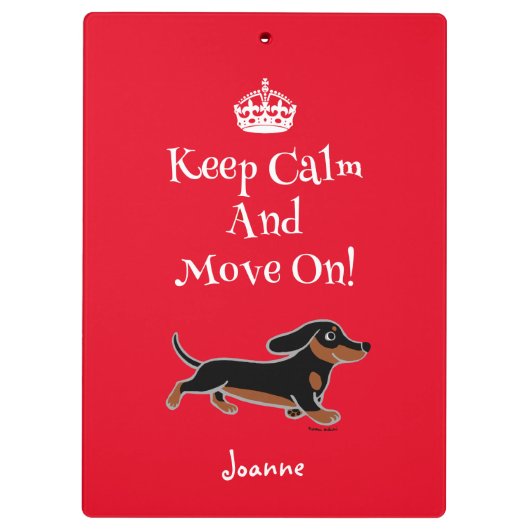 Black and Tan Dachshund Running Klembord (Achterkant)