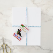 Black and Tan Dachshund Santa Cadeaulabel (Met Touw)