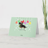 Black and Tan Dachshund Santa Feestdagen Kaart (Achterkant)