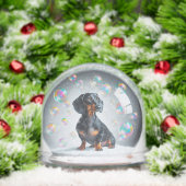 BLACK AND TAN DACHSHUND SNOW GLOBE SNEEUWBOL (Kerstmis)