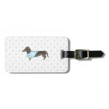 Black and Tan Dachshund - Waterverf en Polka Stipp