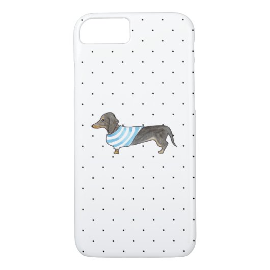 Black and Tan Dachshund - Waterverf & pooldots Case-Mate iPhone Case (Achterkant)