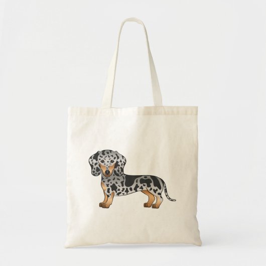 Black and Tan Dapple Short Hair Dachshund Cute Dog Tote Bag (Voorkant)