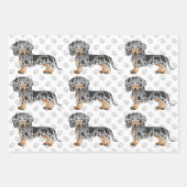 Black and Tan Dapple Short Hair Dachshund Pattern Inpakpapier Vel (Voorkant 3)