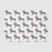 Black and Tan Dapple Short Hair Dachshund Pattern Tissuepapier (Voorkant)