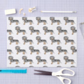 Black and Tan Dapple Short Hair Dachshund Pattern Tissuepapier (Craft)