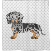 Black and Tan Dapple Short Hair Dachshund & Paws Douchegordijn (Voorkant)